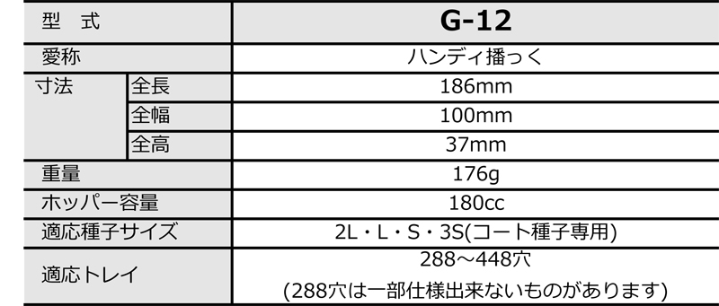 新作人気 ハンディ播っく G-8 または G-12 コート種子専用 セルトレイ用簡易播種機 みのる産業 zmK4